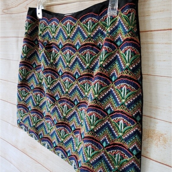 Anthropologie Ollari Deco Embroidered Beaded Cotton Mini Skirt - Picture 5 of 10